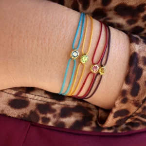 PULSERA HILO MINI GEMA ORO 9 KTES